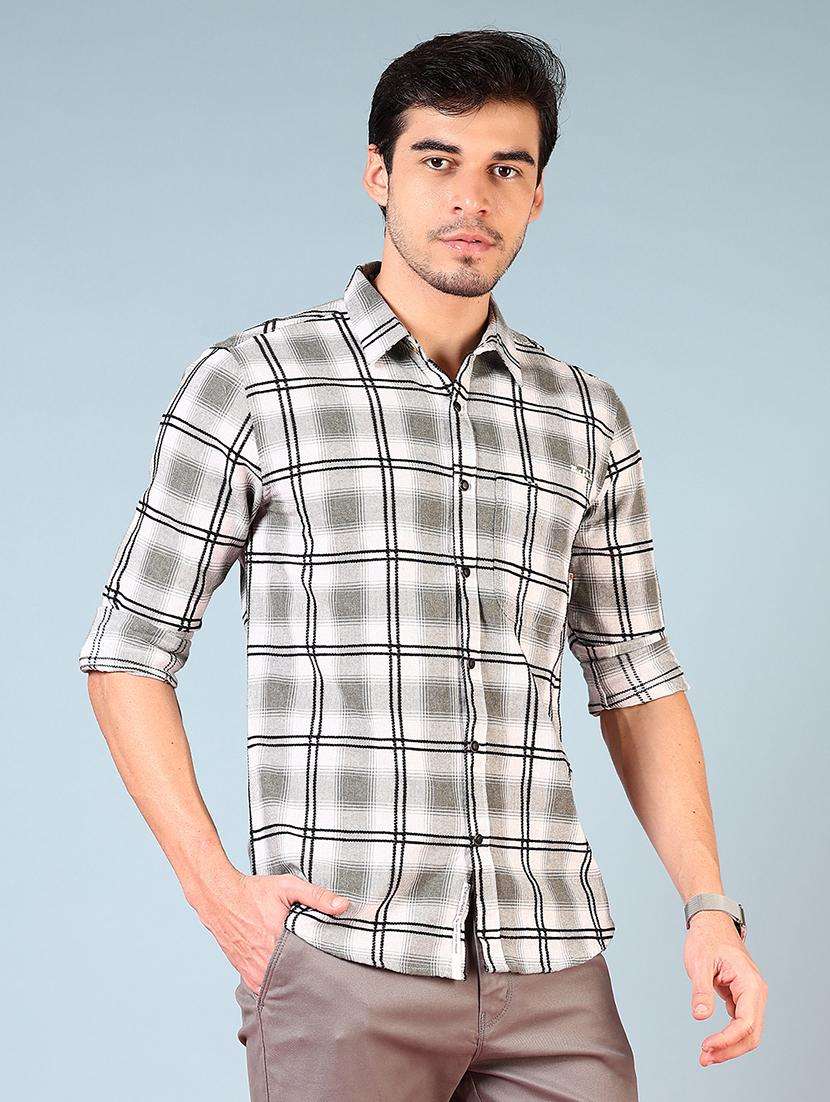 men checkered long sleeve regular fit casual shirt - 21765899 -  Standard Image - 2