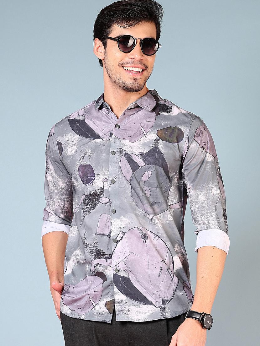 men printed long sleeve regular fit casual shirt - 21765900 - Zoom Image - 0