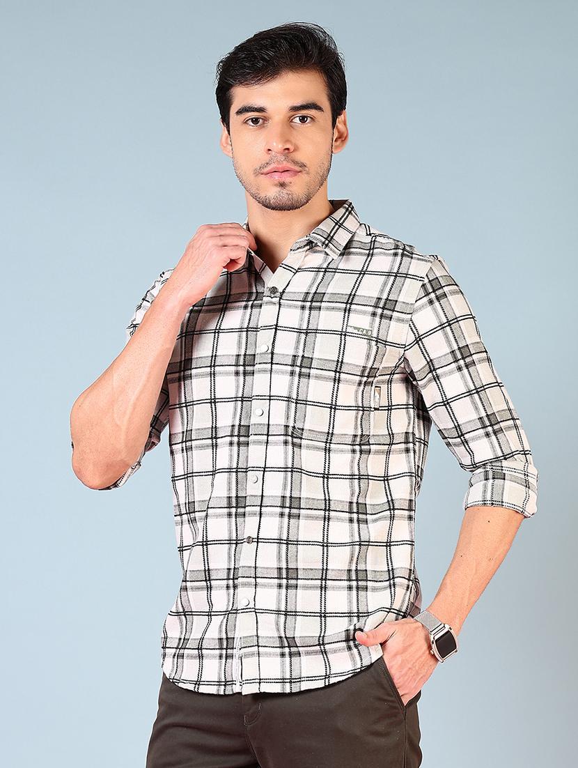 men checkered long sleeve regular fit casual shirt - 21765908 - Standard Image - 2