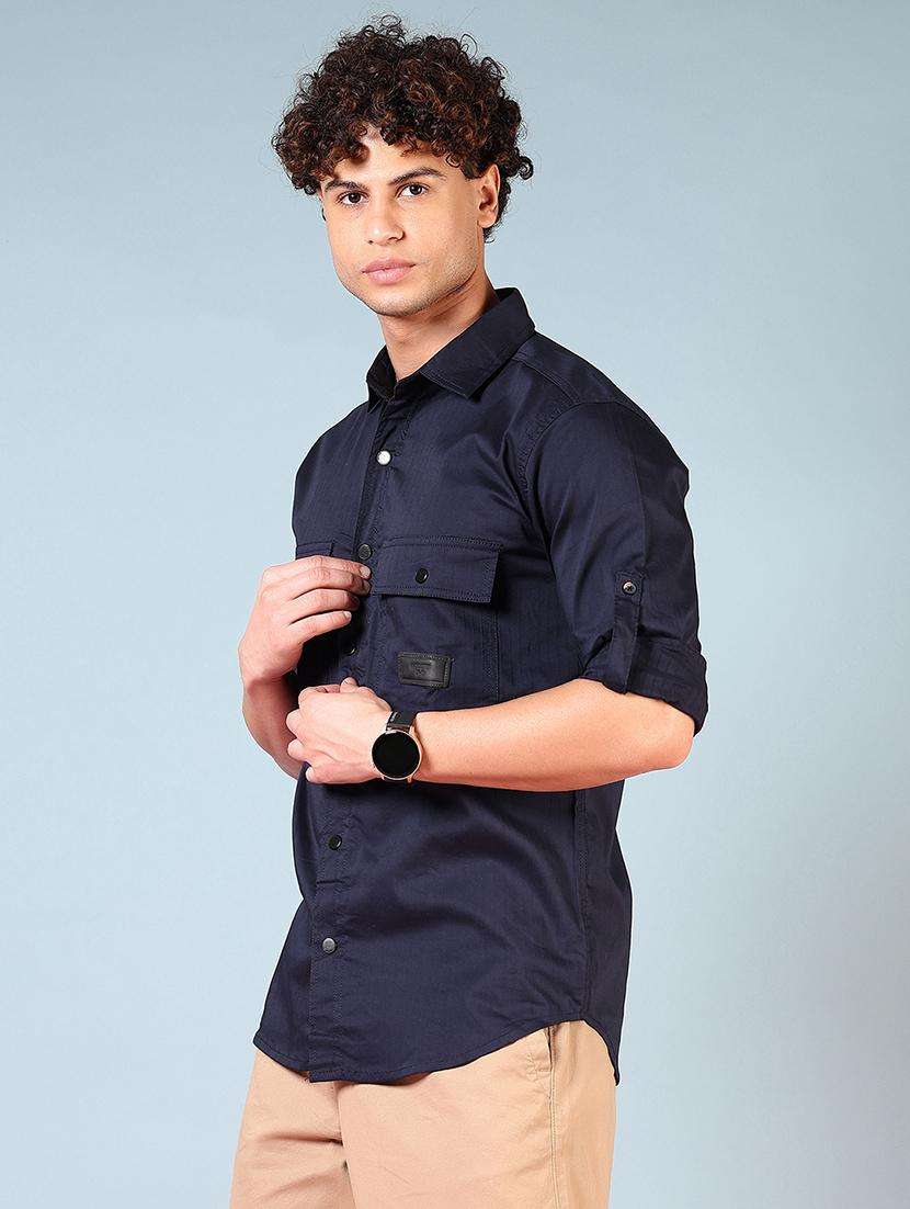 men solid long sleeve regular fit casual shirt - 21765919 -  Standard Image - 2
