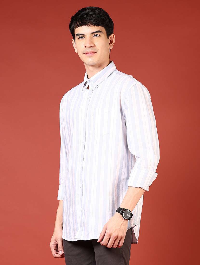men long sleeves striped casual shirt - 21765931 - Standard Image - 2