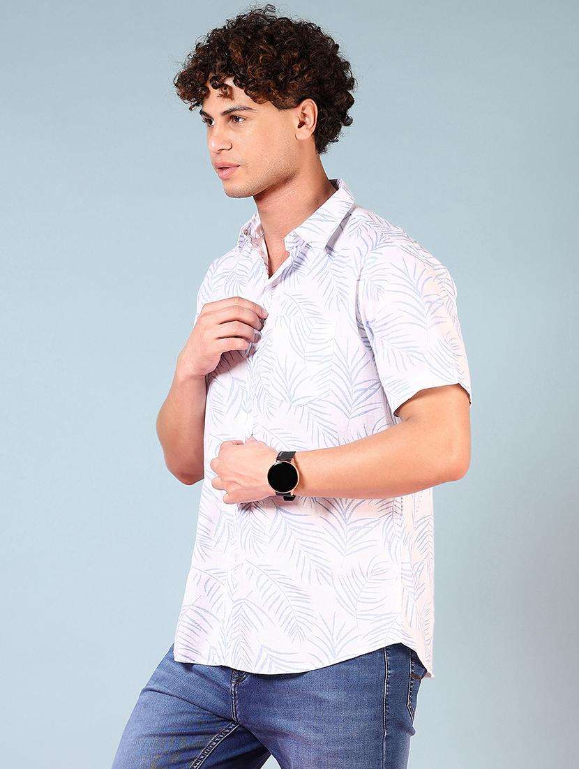 men printed short sleeve regular fit casual shirt - 21765934 -  Standard Image - 2