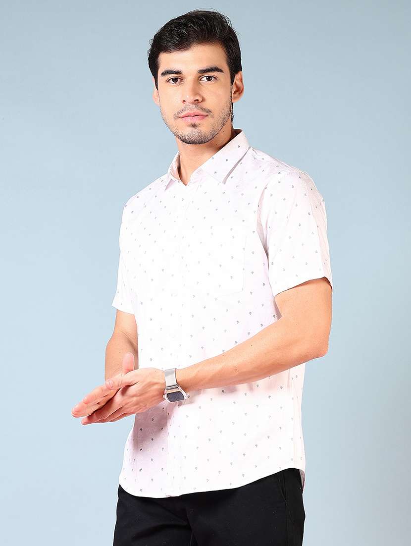 men printed short sleeve regular fit casual shirt - 21765944 -  Standard Image - 2
