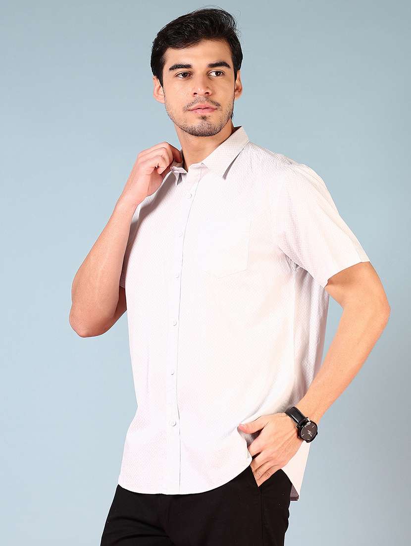 men printed short sleeve regular fit casual shirt - 21765946 -  Standard Image - 2