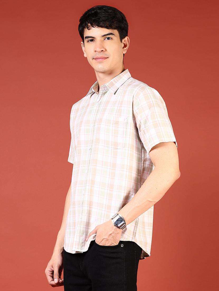 men checkered short sleeve regular fit casual shirt - 21765951 -  Standard Image - 2