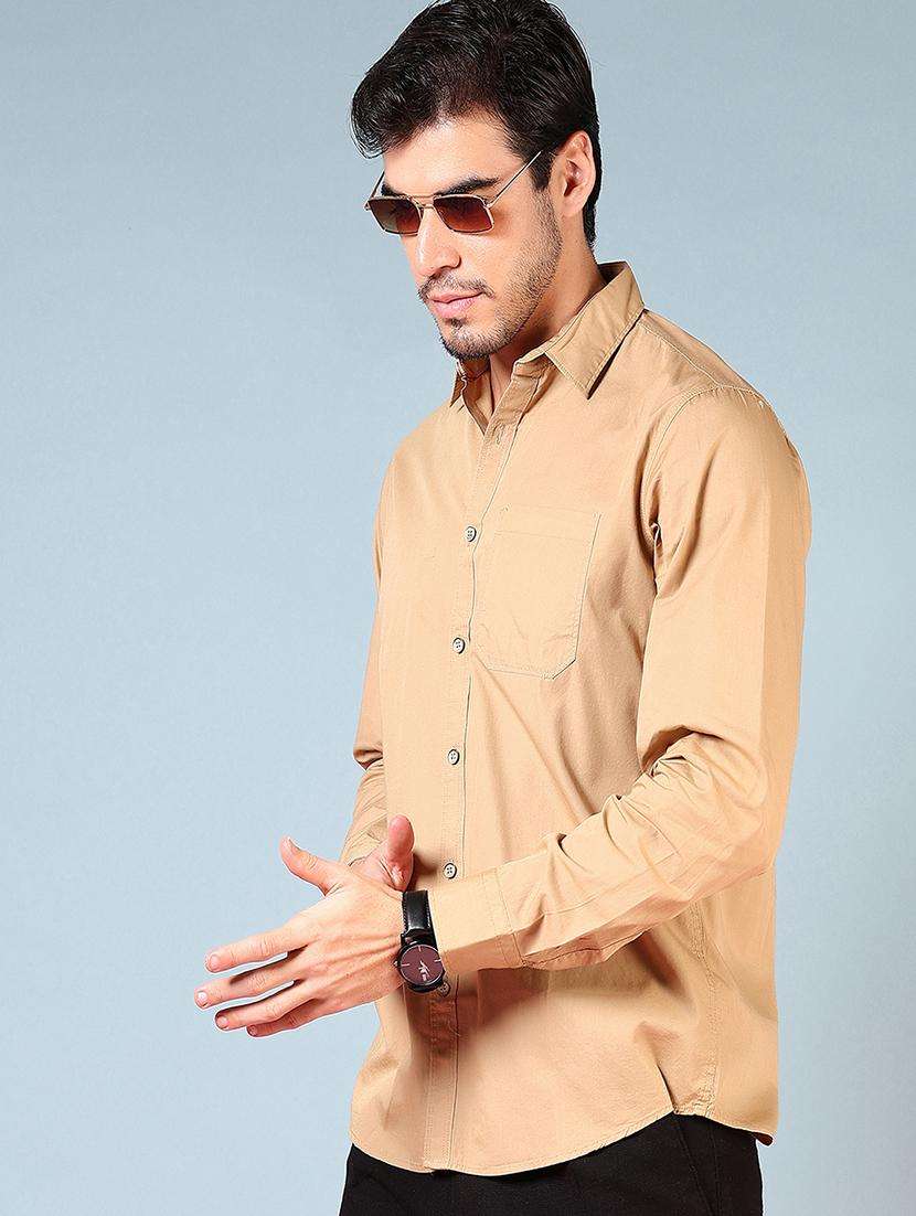 men solid long sleeve regular fit casual shirt