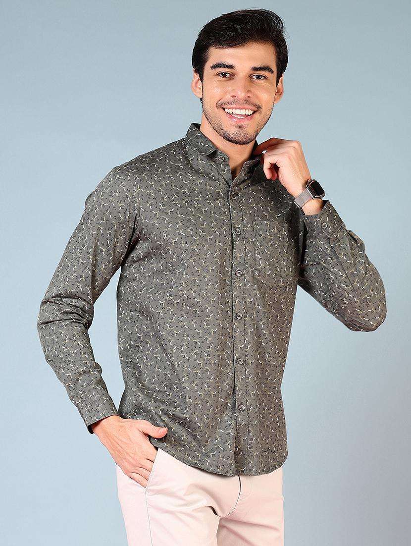 men printed long sleeve regular fit casual shirt - 21765960 -  Standard Image - 2