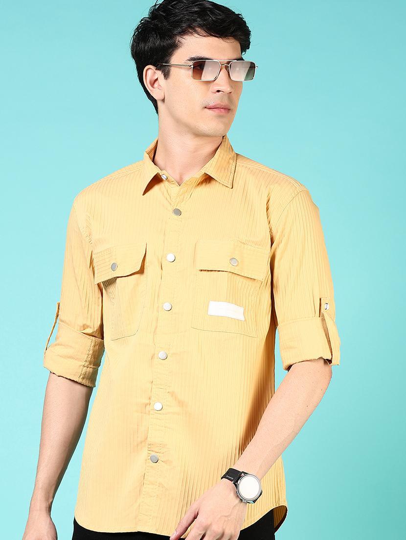 men solid long sleeve regular fit casual shirt - 21765971 - Zoom Image - 0