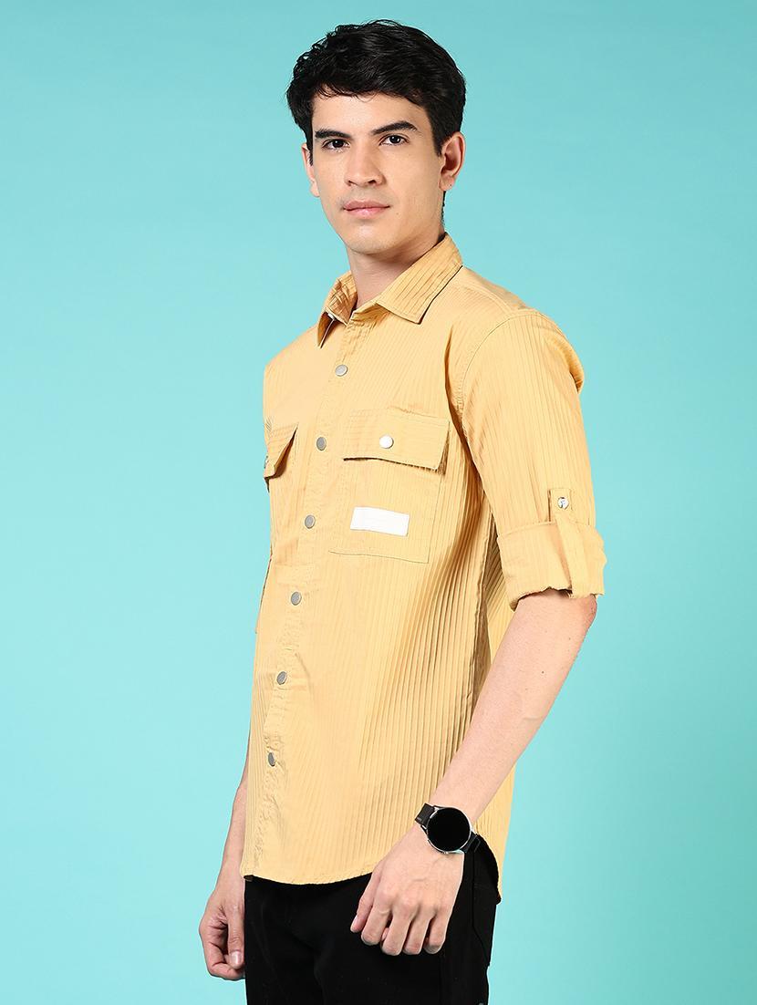 men solid long sleeve regular fit casual shirt - 21765971 - Standard Image - 2