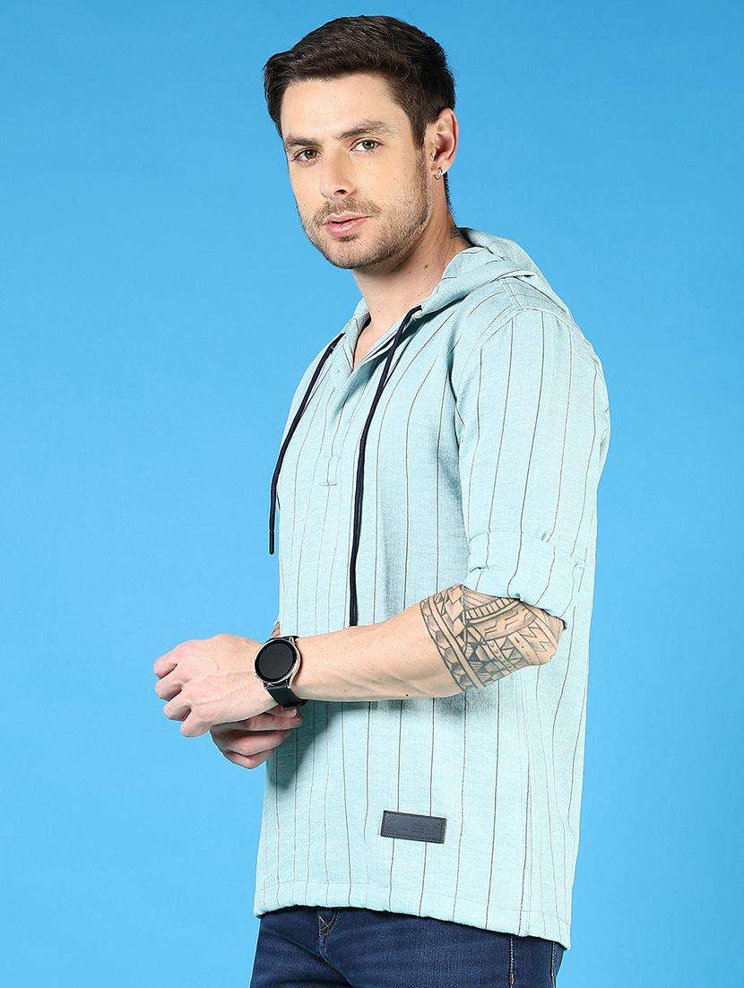 men striped long sleeve hooded t-shirt - 21765979 -  Standard Image - 2