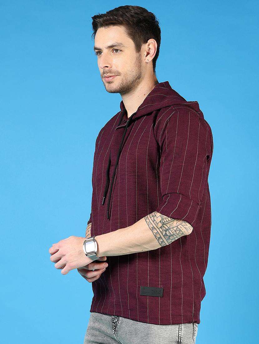 men striped long sleeve hooded t-shirt - 21765980 -  Standard Image - 2