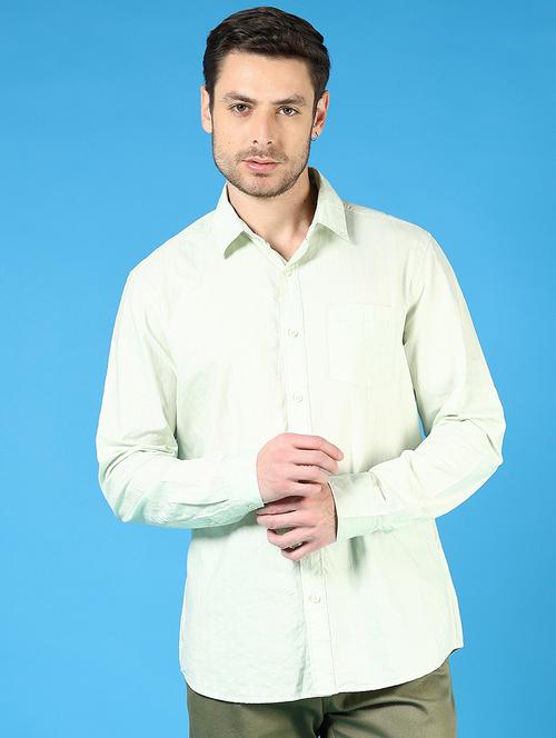 men solid collared long sleeves casual shirt - 21765984 -  Standard Image - 0