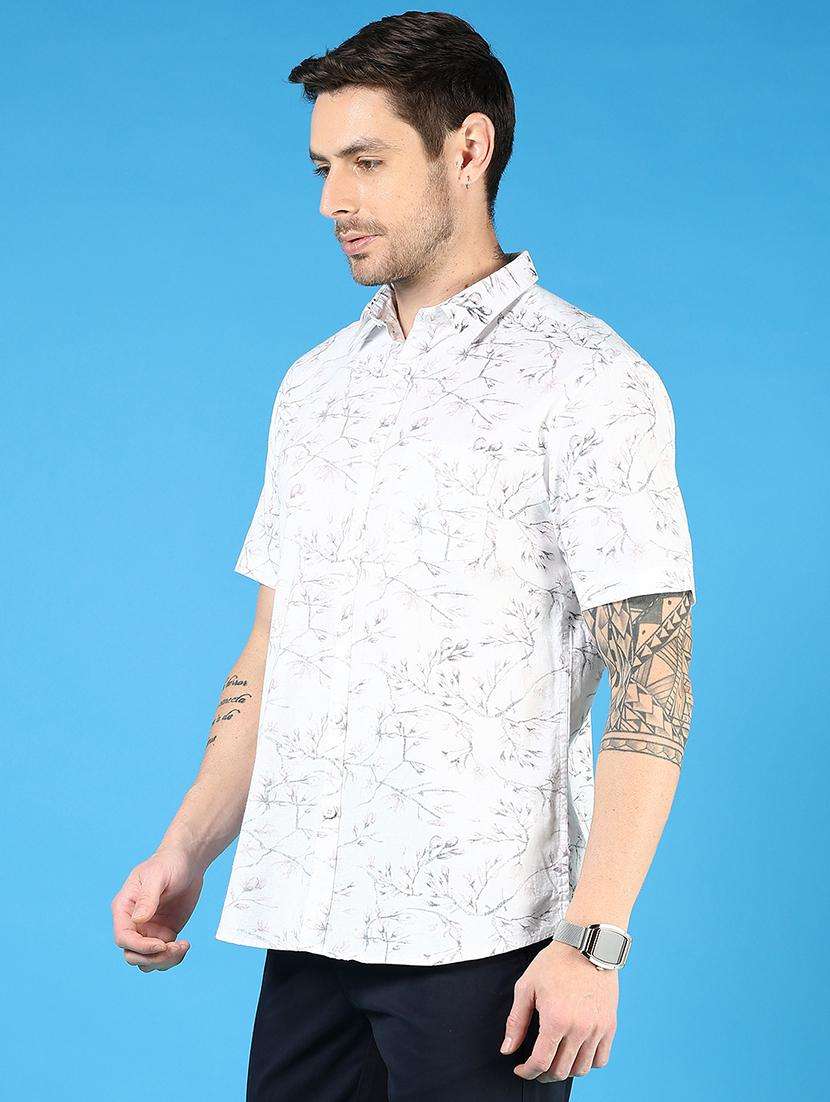 men printed short sleeve regular fit casual shirt - 21765985 -  Standard Image - 2