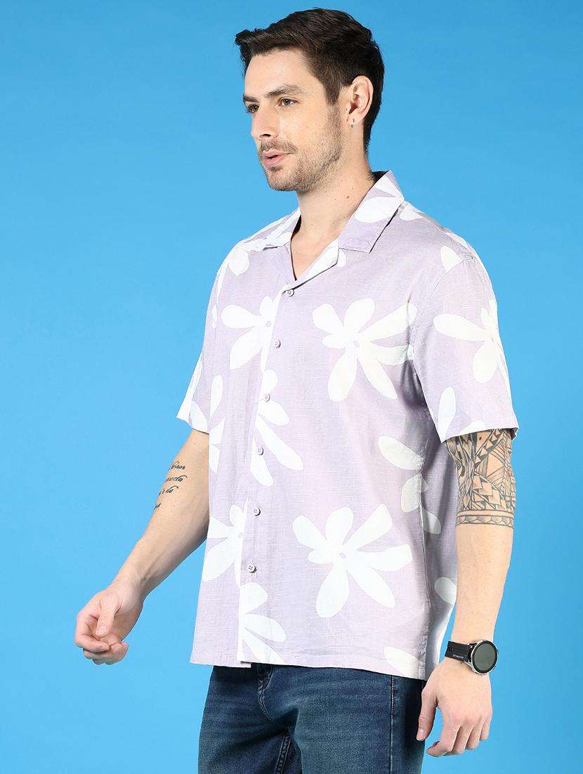 men printed short sleeve regular fit casual shirt - 21765986 -  Standard Image - 2