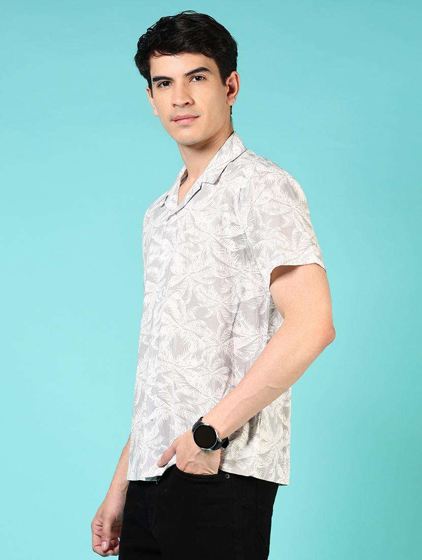 men printed short sleeve regular fit casual shirt - 21765990 -  Standard Image - 2