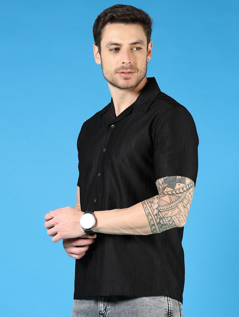 men solid short sleeve regular fit casual shirt - 21765991 - Standard Image - 2