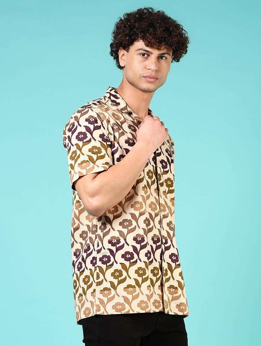 men floral short sleeve regular fit casual shirt - 21765994 -  Standard Image - 2