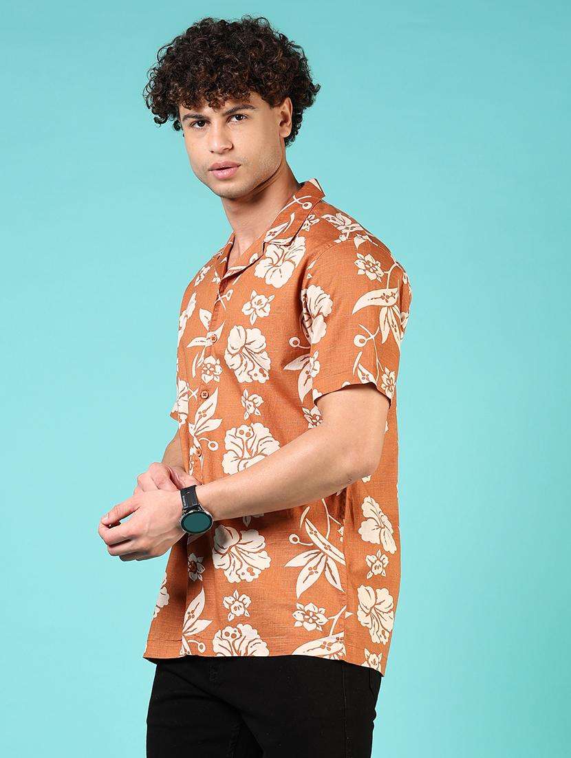 men printed short sleeve regular fit casual shirt - 21765995 -  Standard Image - 2