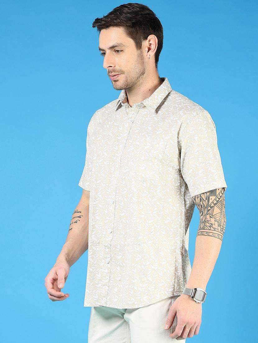 men printed short sleeve regular fit casual shirt - 21765998 -  Standard Image - 2