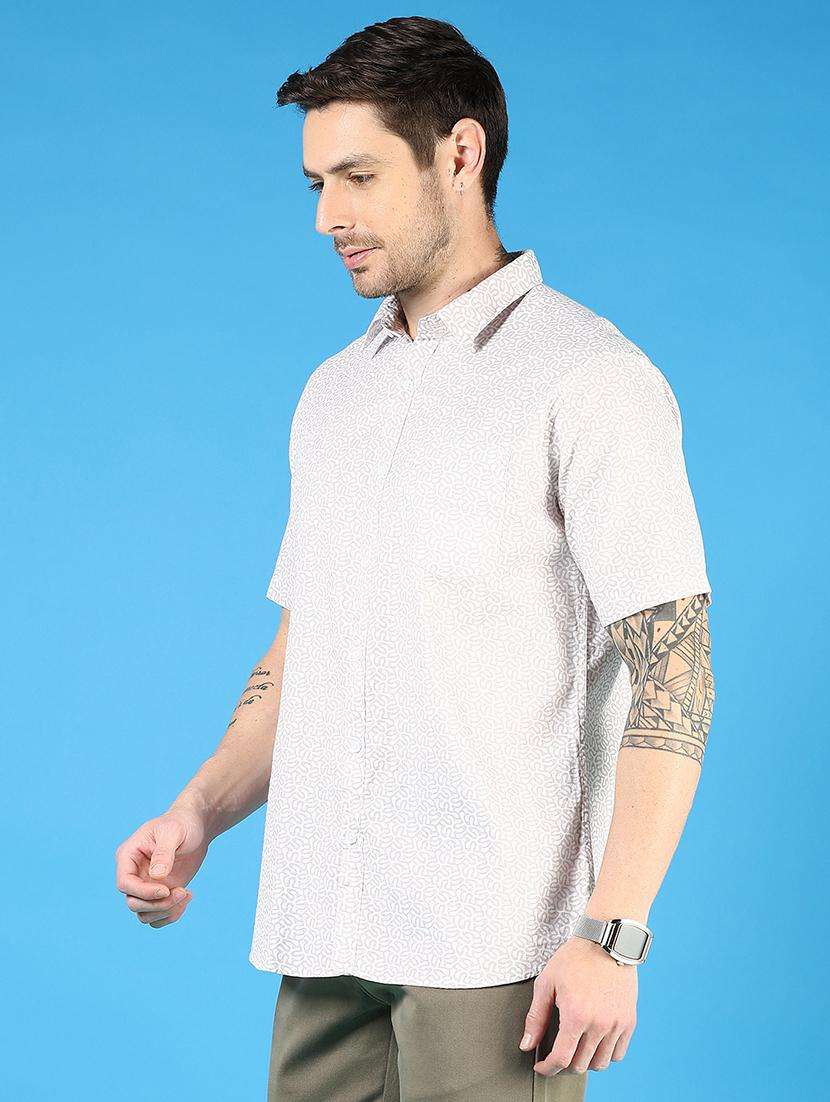 men printed short sleeve regular fit casual shirt - 21765999 -  Standard Image - 2