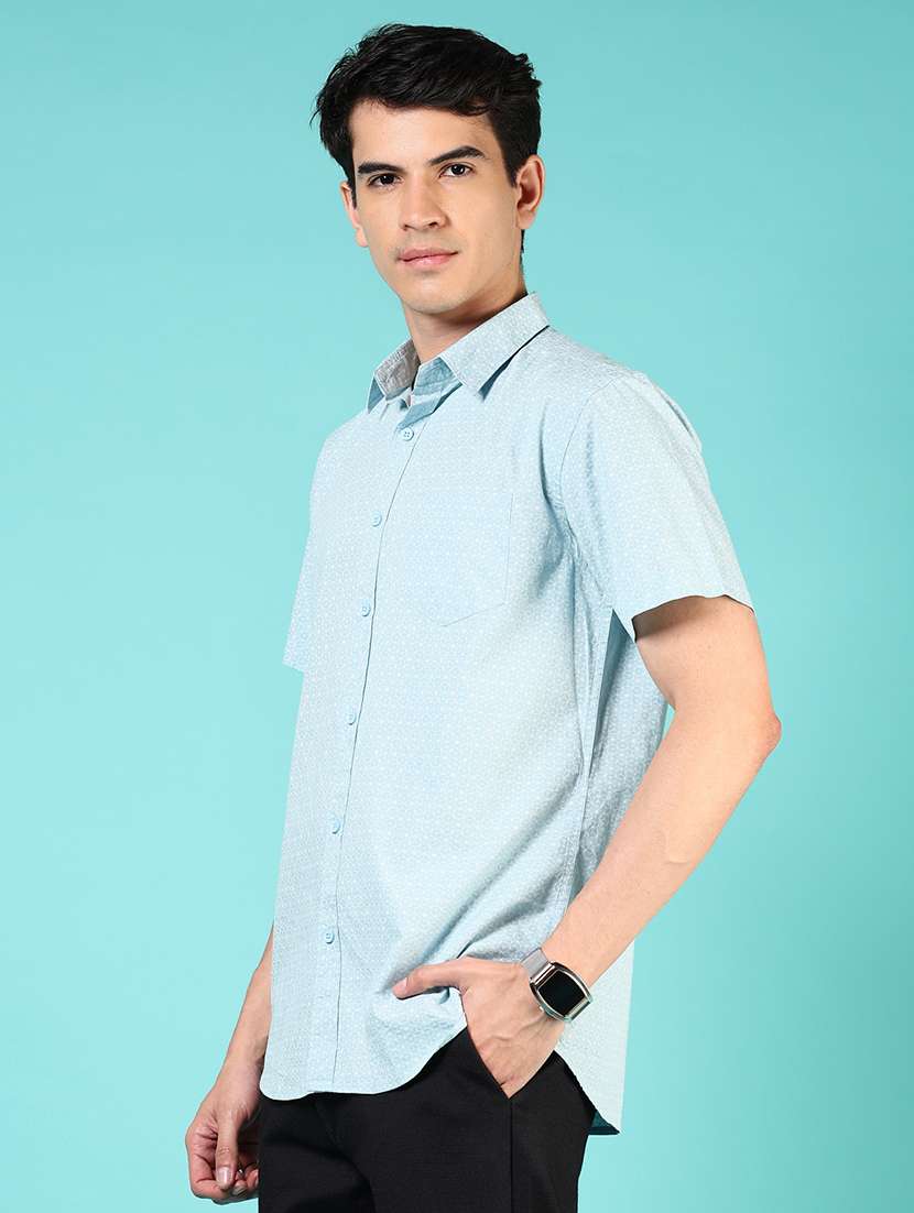 men printed short sleeve regular fit casual shirt - 21766000 -  Standard Image - 2