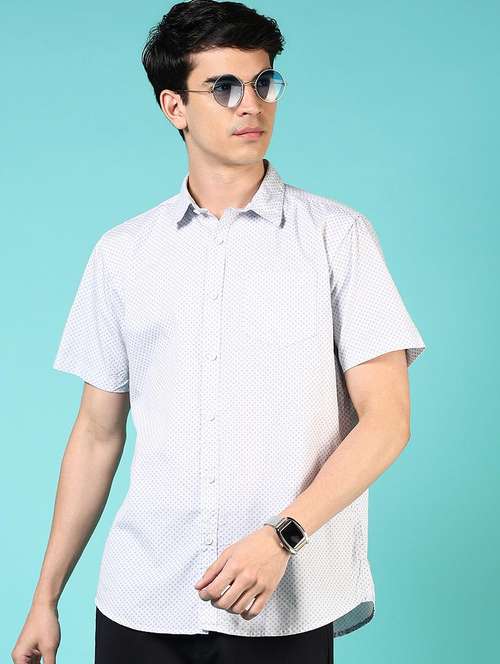 Men Printed Short Sleeve Regular Fit Casual Shirt