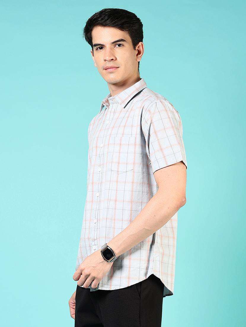 men checkered short sleeve regular fit casual shirt - 21766004 -  Standard Image - 2