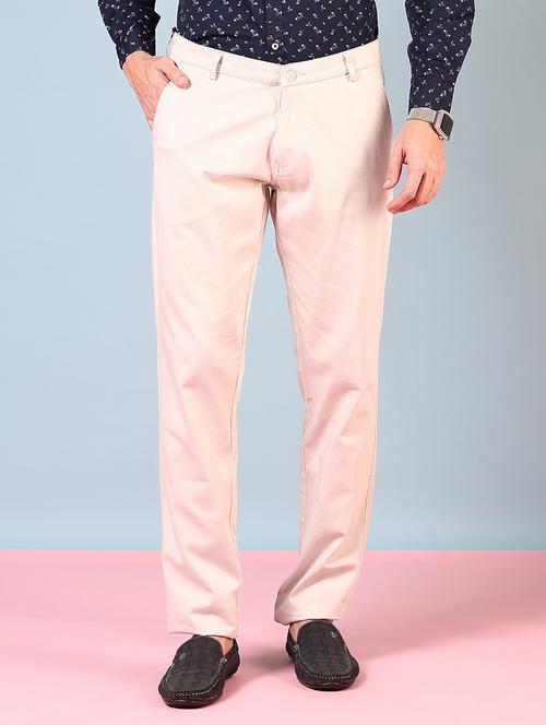 men solid mid rise full length formal trouser - 21766220 - Standard Image - 0