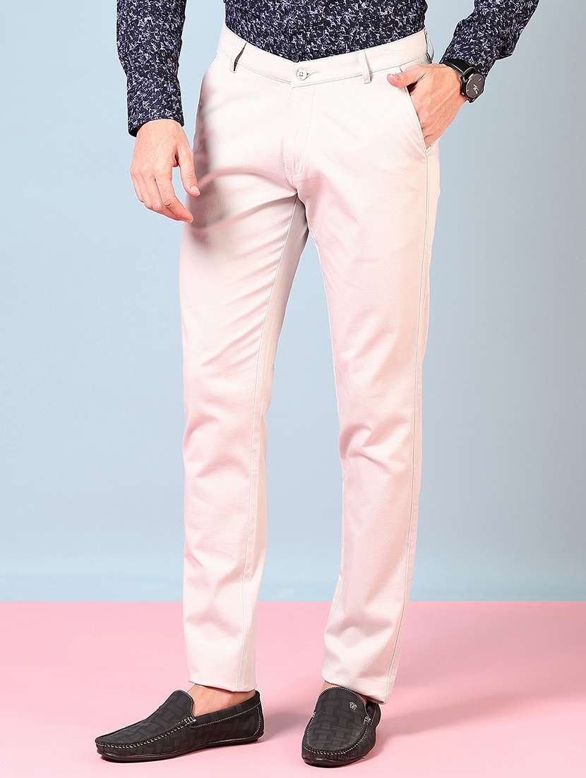 men solid mid rise full length formal trouser - 21766221 - Standard Image - 2