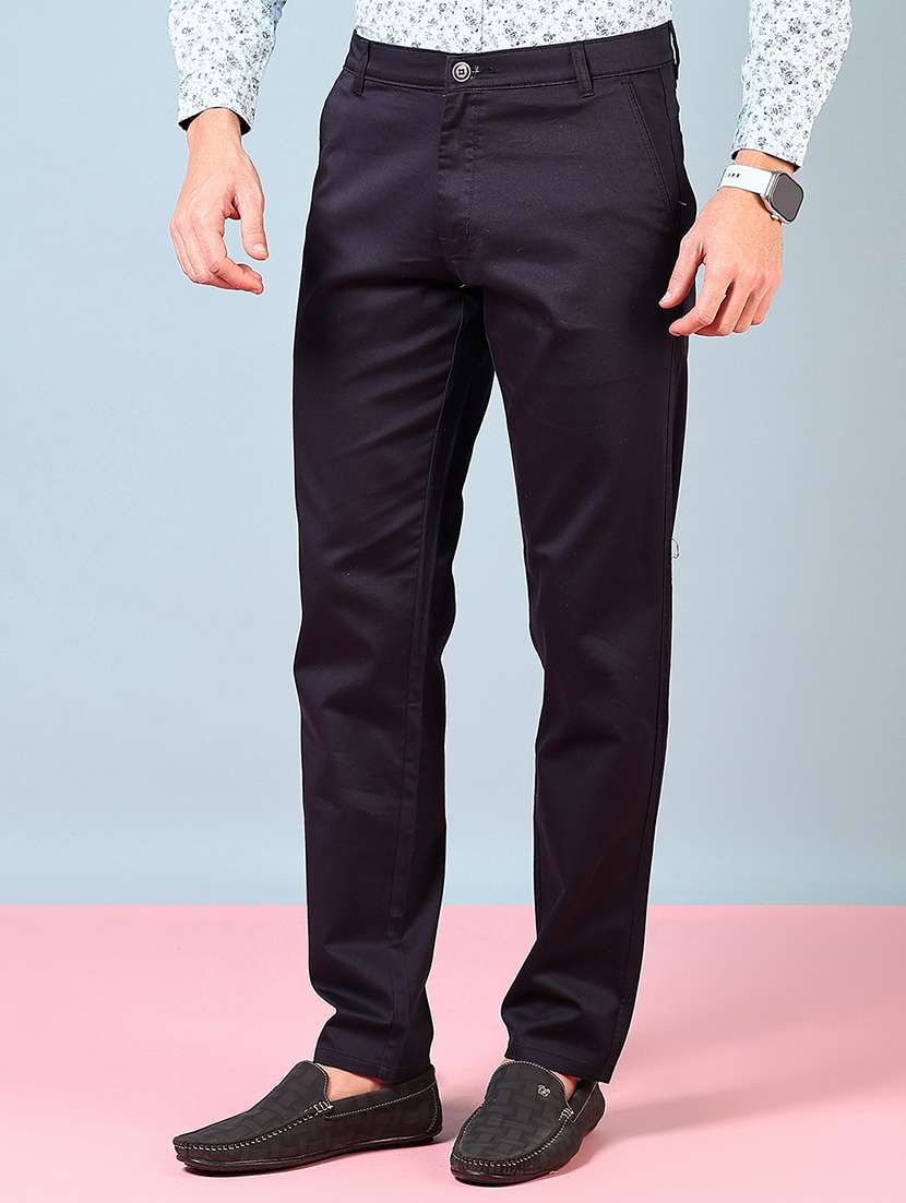 men solid mid rise flat front chinos  - 21766226 -  Standard Image - 2