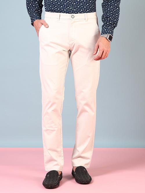 men solid mid rise flat front chinos - 21766233 - Standard Image - 0
