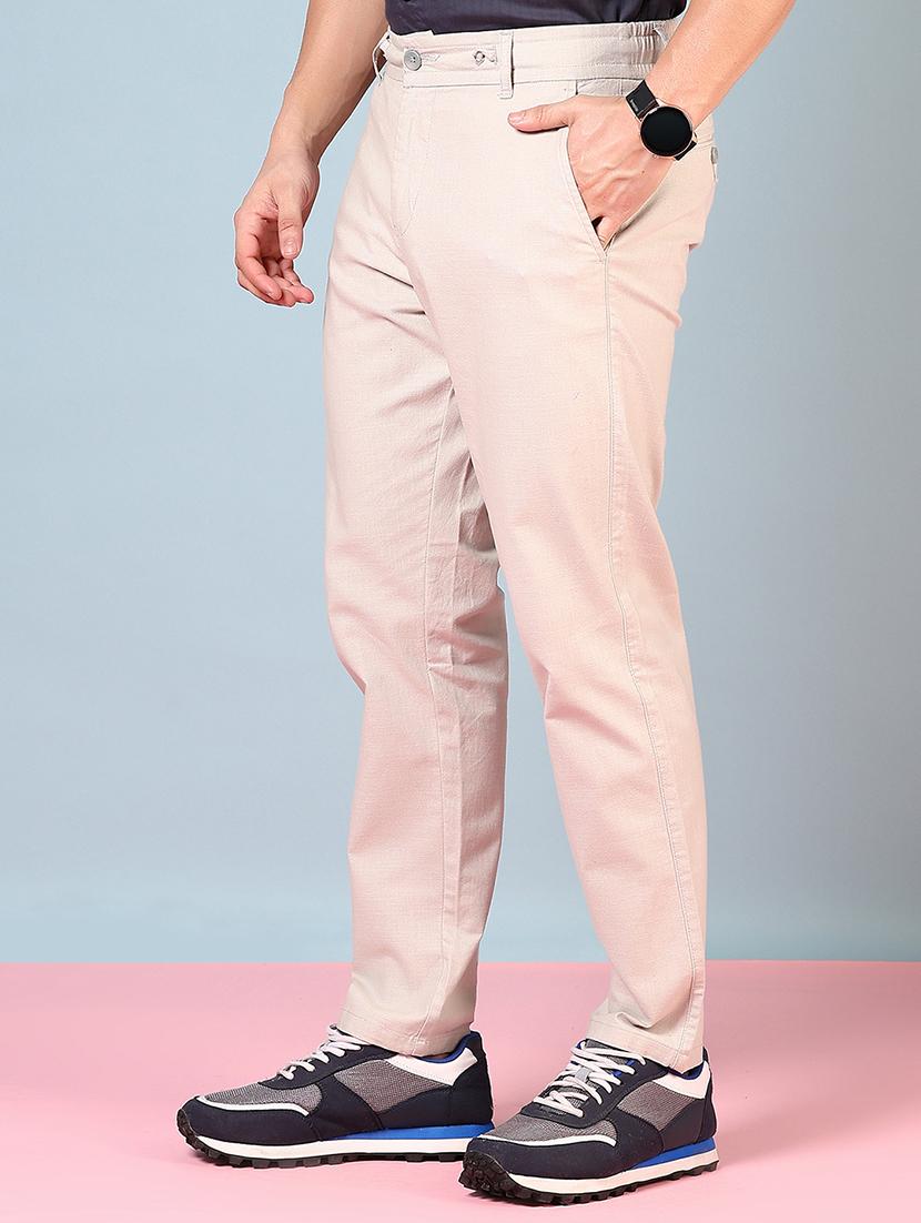 men solid mid rise flat front chinos - 21766234 - Standard Image - 2