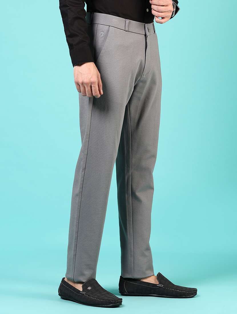 men mid rise solid flat front casual trouser - 21766251 -  Standard Image - 2