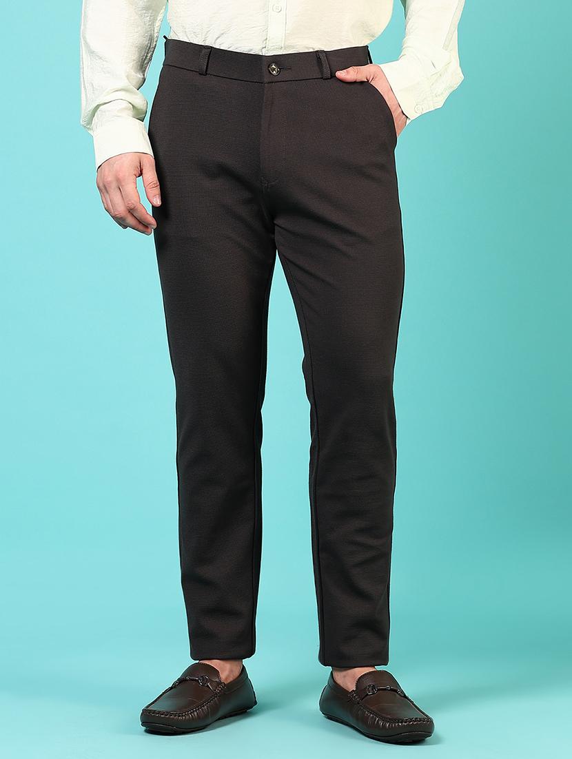 men mid rise solid flat front casual trouser - 21766252 - Zoom Image - 0