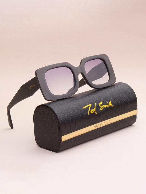 ted smith unisex grey graded premium italian acetate sunglasses with polarized lenses. - 21766337 -  Standard Image - 0