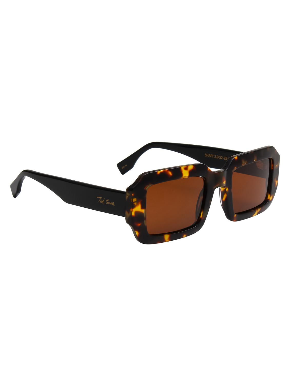 ted smith unisex brown premium italian acetate sunglasses with polarized lenses. - 21766358 - Standard Image - 2