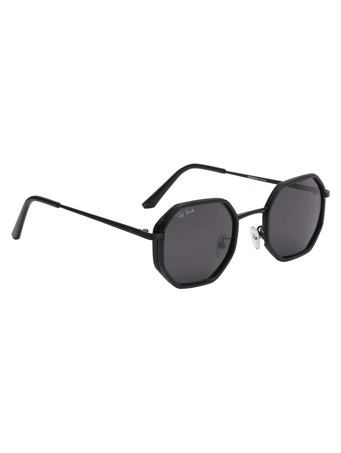 ted smith unisex black premium metal sunglasses with polarized lenses. - 21766364 -  Standard Image - 2