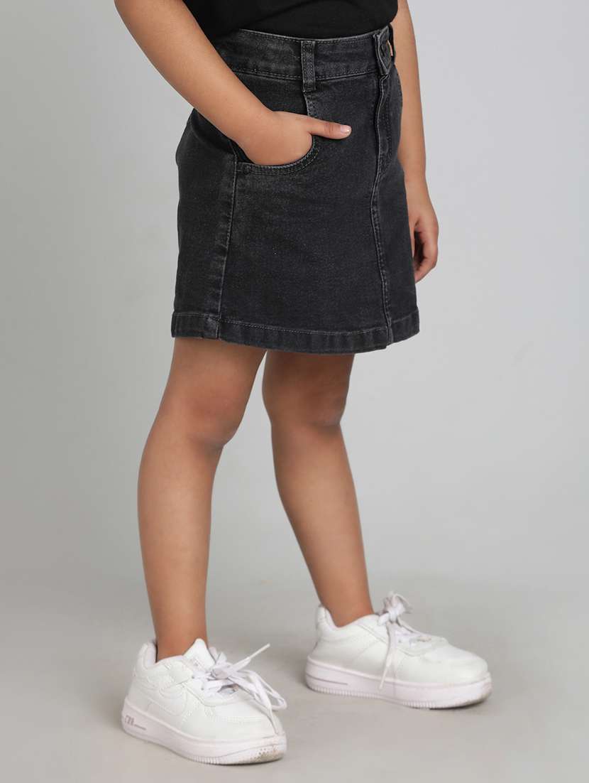 girls black solid a-line skirt - 21766385 -  Standard Image - 2