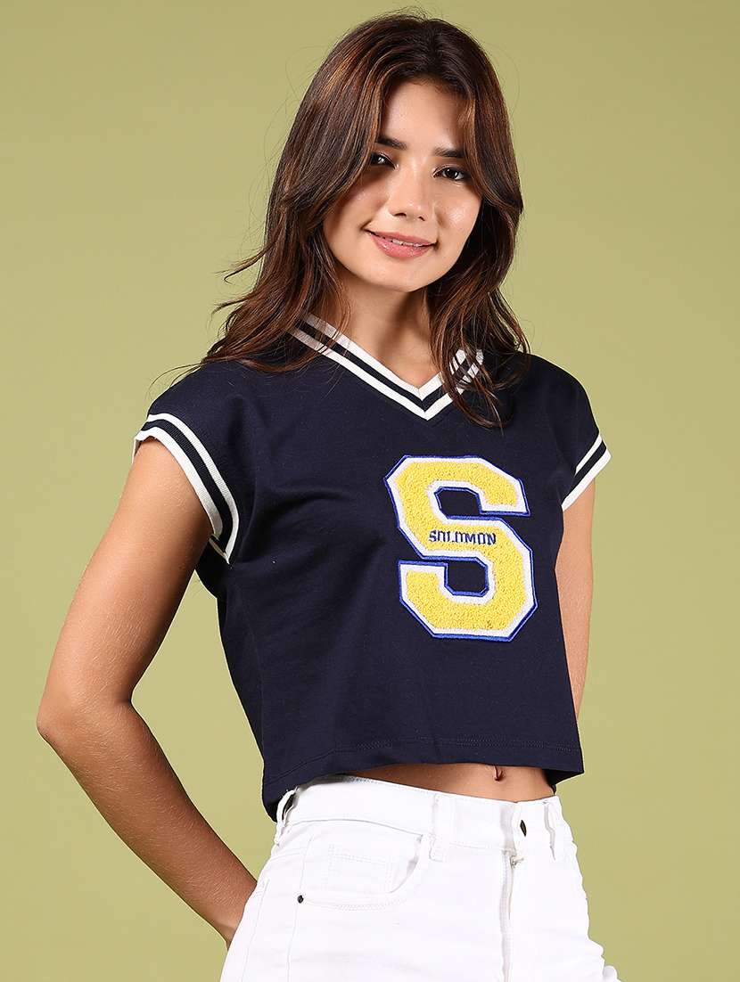 women typographic sleeveless crop t-shirt - 21766452 -  Standard Image - 2