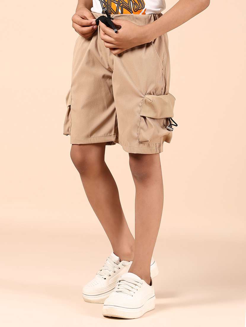boys solid mid rise cargo shorts  - 21766455 -  Standard Image - 2