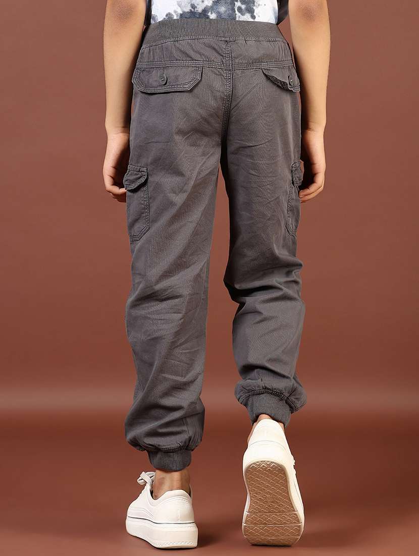 boys solid mid rise relaxed fit cargo - 21766509 -  Standard Image - 2