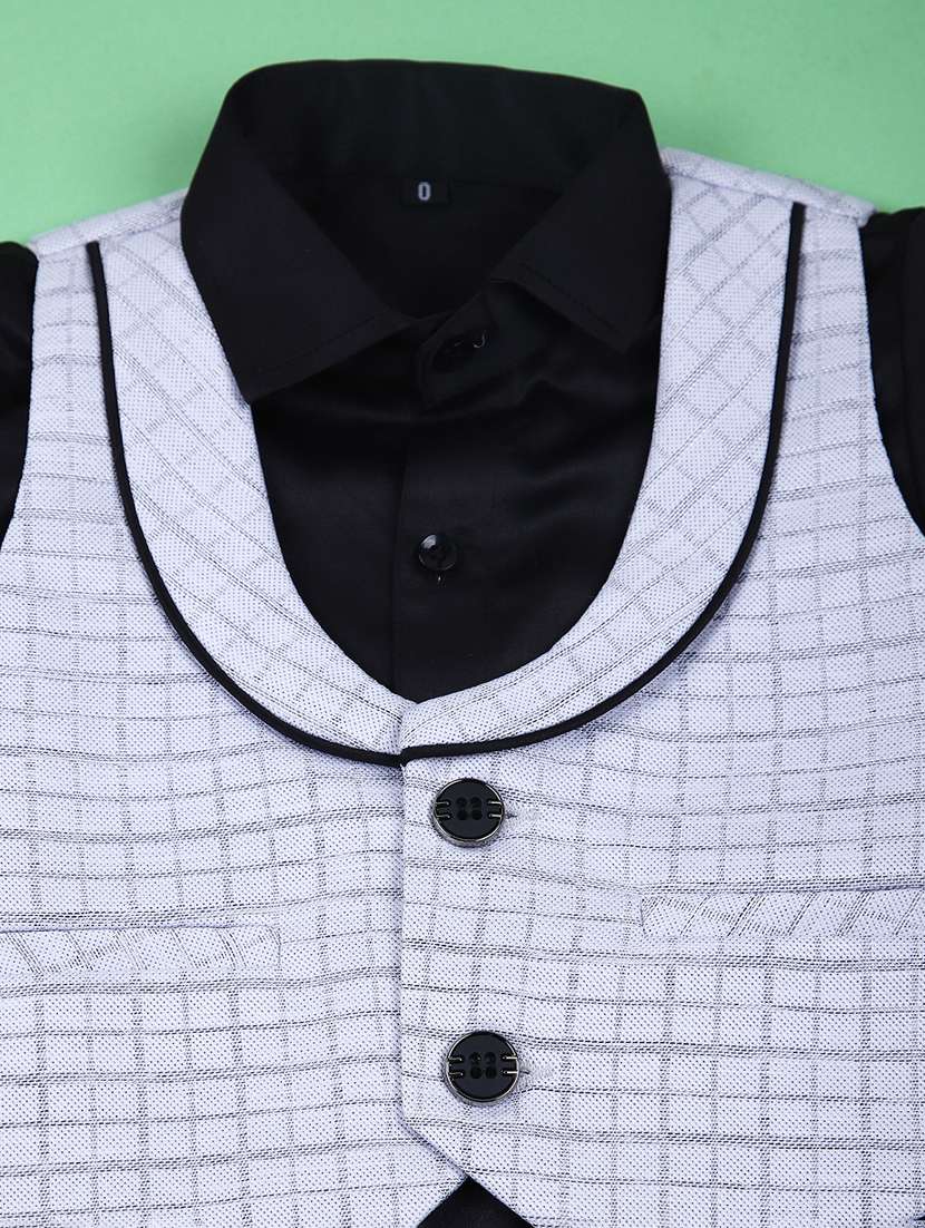 boys checkered shirt and trouser with wasitcoat - 21766526 -  Standard Image - 2