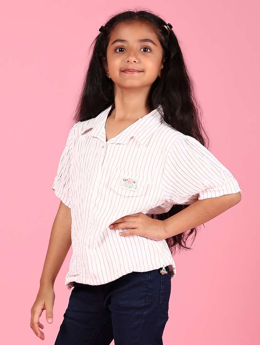 girls printed short sleeve collared shirt - 21766571 -  Standard Image - 2