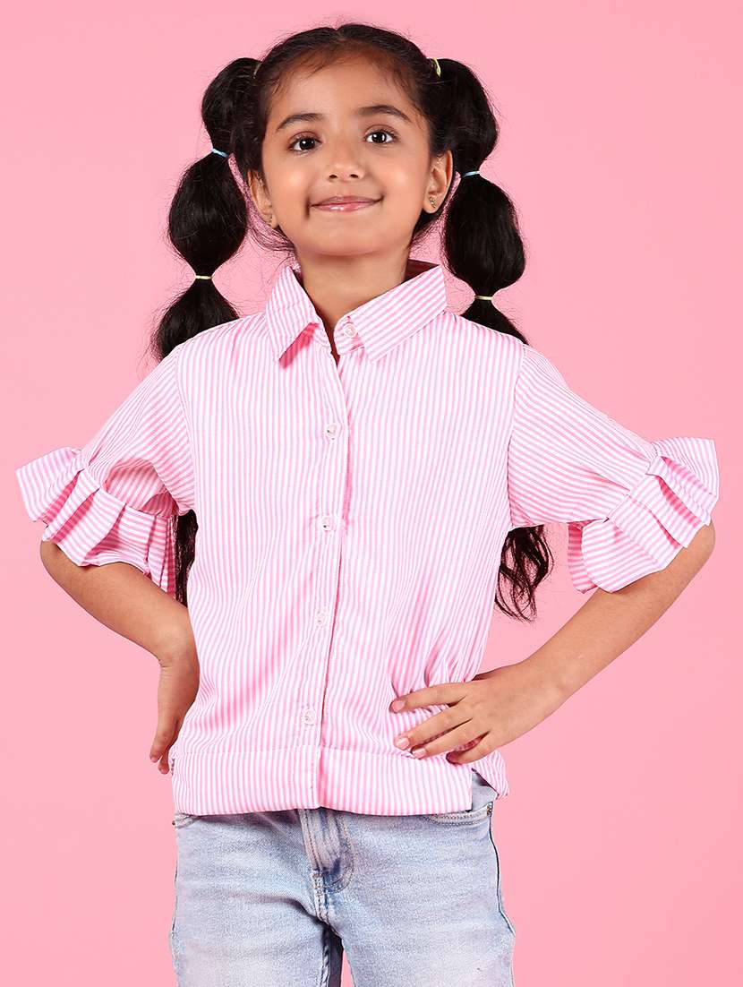 girls printed short sleeve collared shirt - 21766583 -  Standard Image - 2