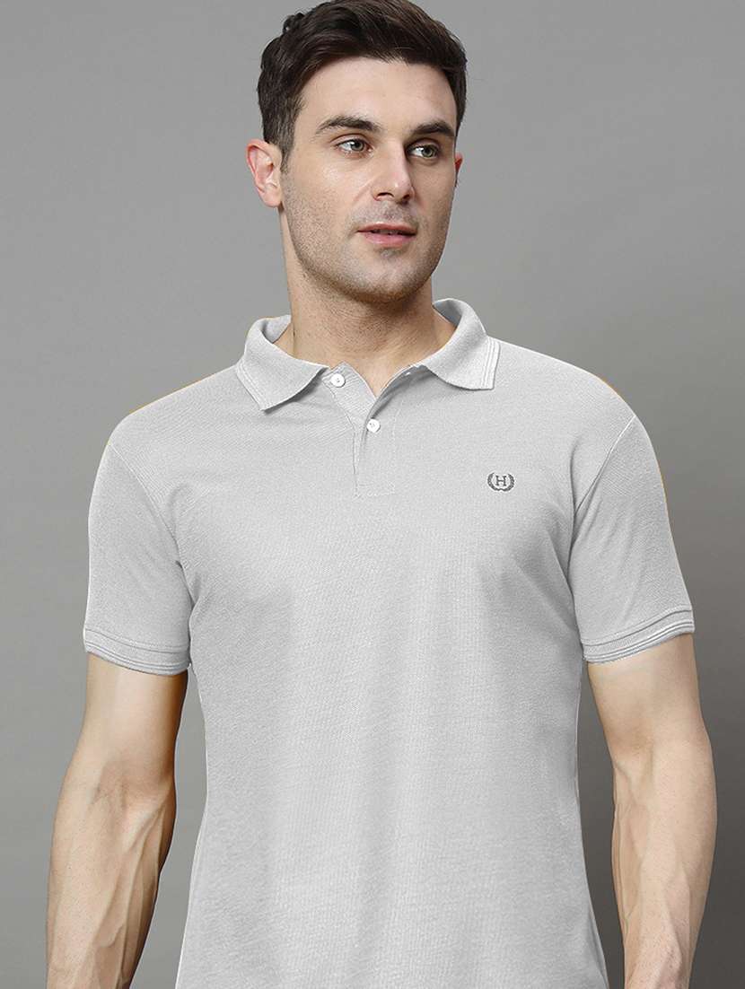 men solid short sleeve regular fit polo t-shirt - 21766629 -  Standard Image - 2