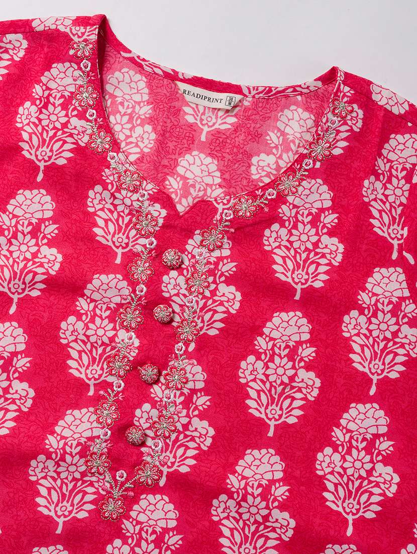 women three quarter sleeve kurta pant with dupatta set - 21766748 -  Standard Image - 2