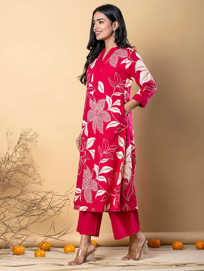 women three quarter sleeve kurta palazzo set - 21766780 -  Standard Image - 2
