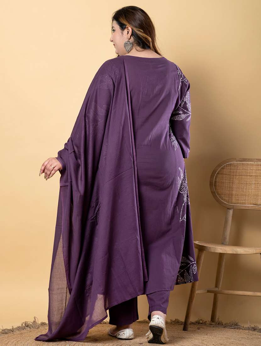 women three quarter sleeve kurta pant with dupatta set - 21766870 -  Standard Image - 2