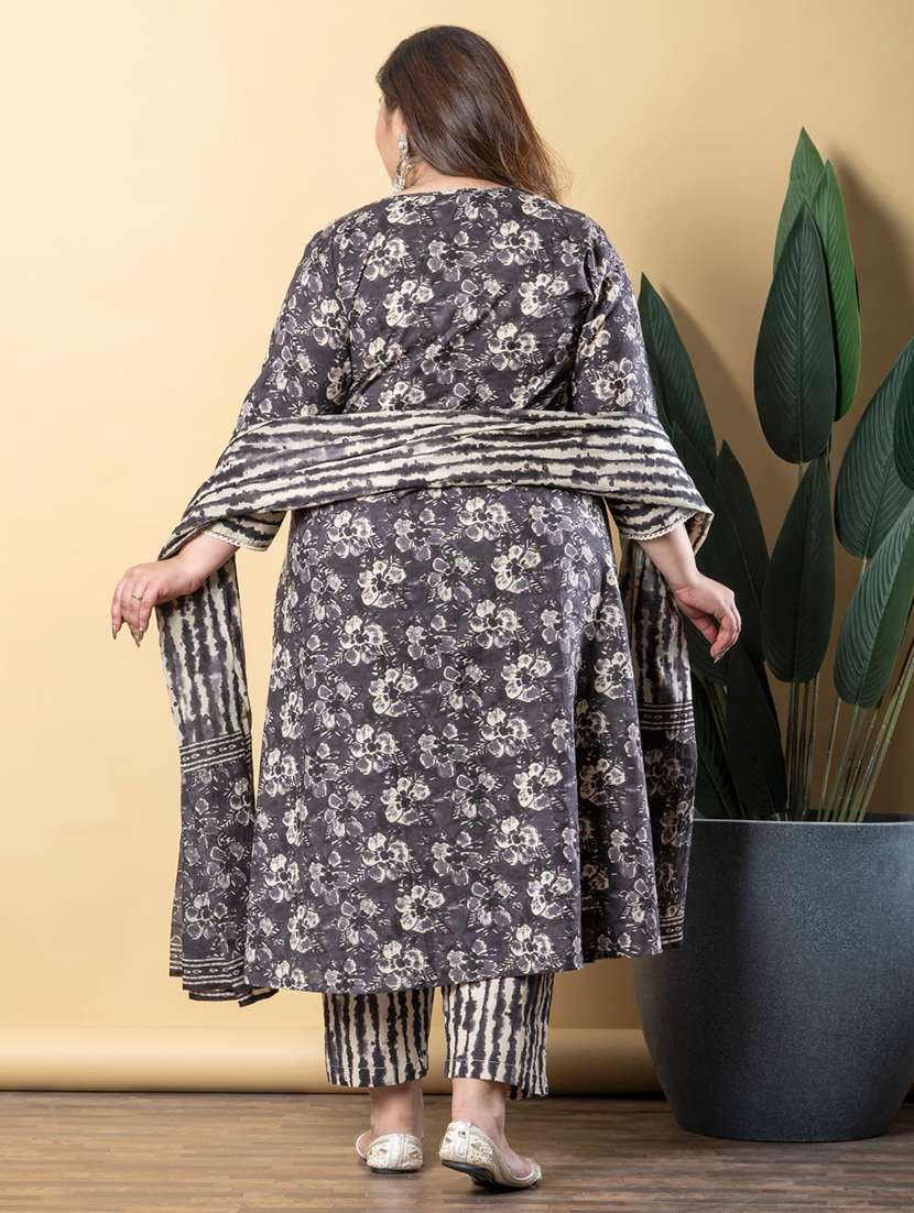 women three quarter sleeve kurta pant with dupatta set - 21766882 -  Standard Image - 2