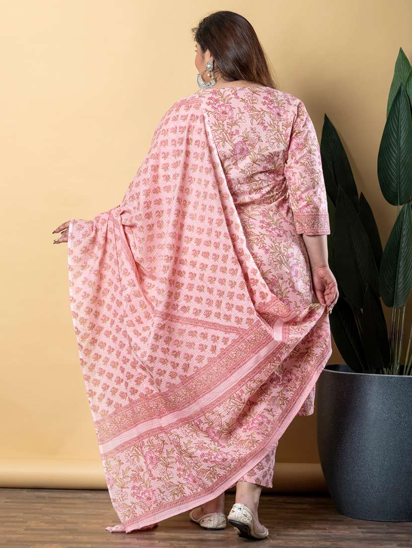 women three quarter sleeve kurta pant with dupatta set - 21766886 -  Standard Image - 2